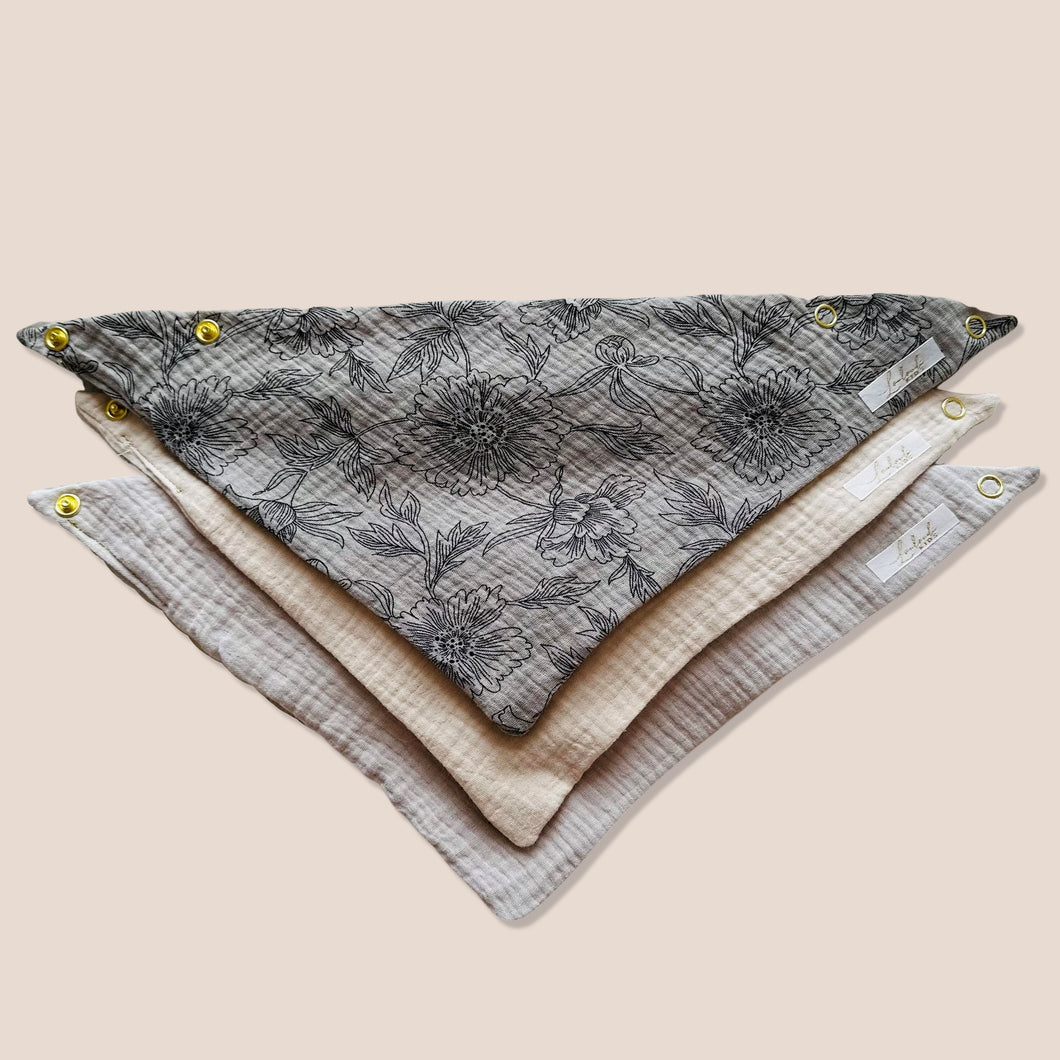 3er Set Baby Musselin Dreieckstücher Louloudi