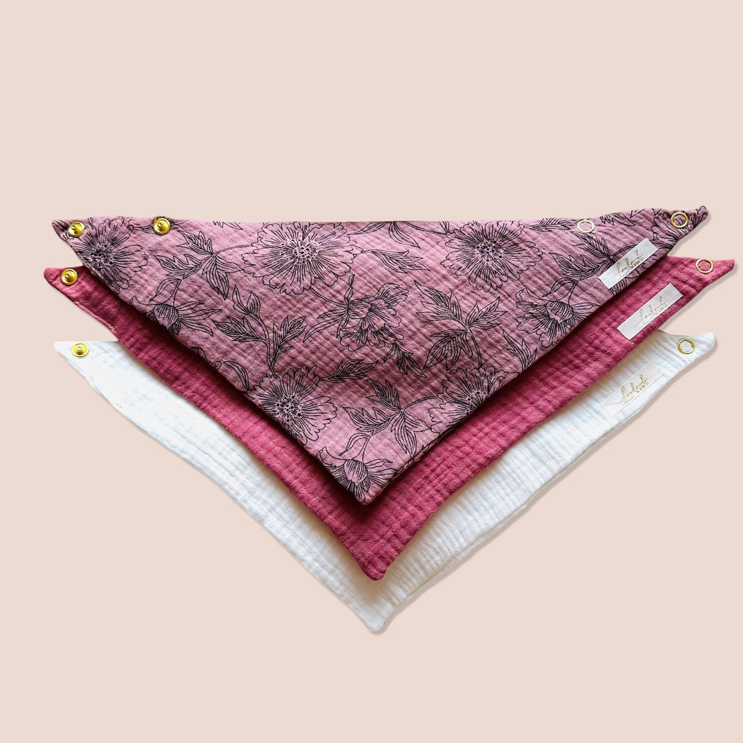 3er Set Musselin Dreieckstücher Louloudi II