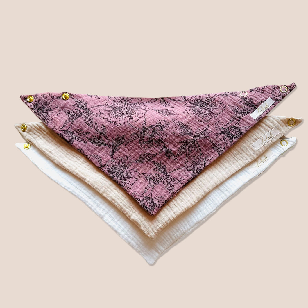 3er Set Musselin Dreieckstücher Louloudi II