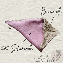 Laden Sie das Bild in den Galerie-Viewer, Baby Halstücher Dreickstücher Dreieckstuch Kinder Walkwolle Walk Wolle Schal Winter Schurwolle Bio Teddy Baumwolle Halstuch Schal Winter weich kuschelig warm Louloudi Kids