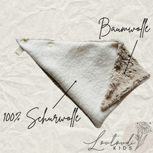 Laden Sie das Bild in den Galerie-Viewer, Baby Halstücher Dreickstücher Dreieckstuch Kinder Walkwolle Walk Wolle Schal Winter Schurwolle Bio Teddy Baumwolle Halstuch Schal Winter weich kuschelig warm Louloudi Kids